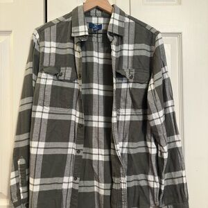George Men's Black and White Plaid Shirt Jacket